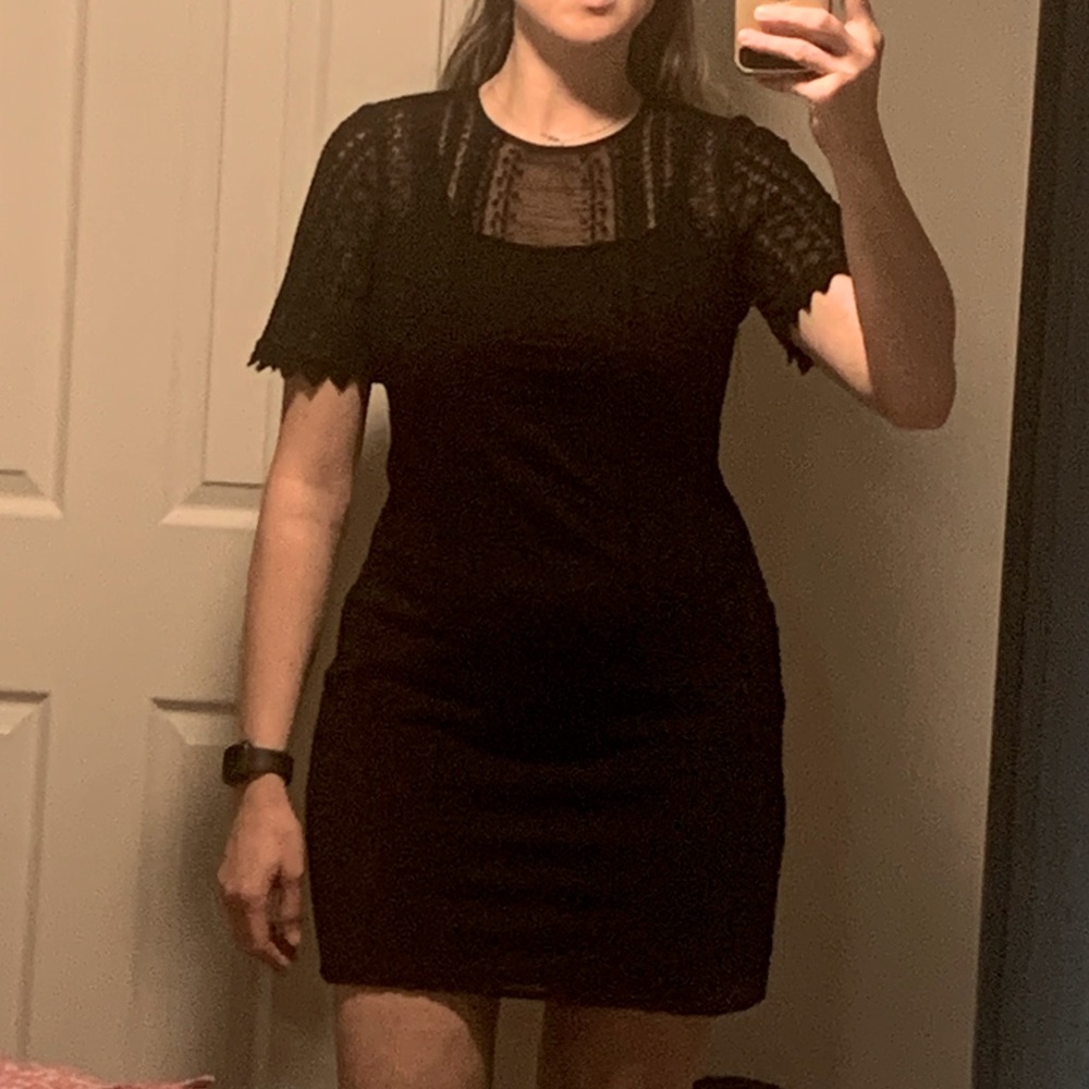 Nanette Laporte black lace over lace dress - size 10